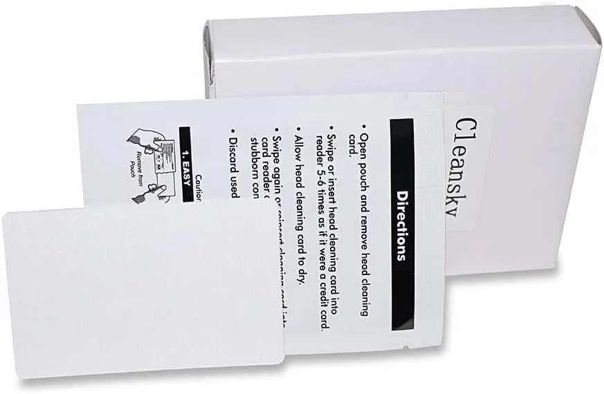 CR80 Cleaning Cards, Dual Side Card Reader Cleaner, POS Swipe Terminal Cleaning Cards CK-CR80 (25pcs)