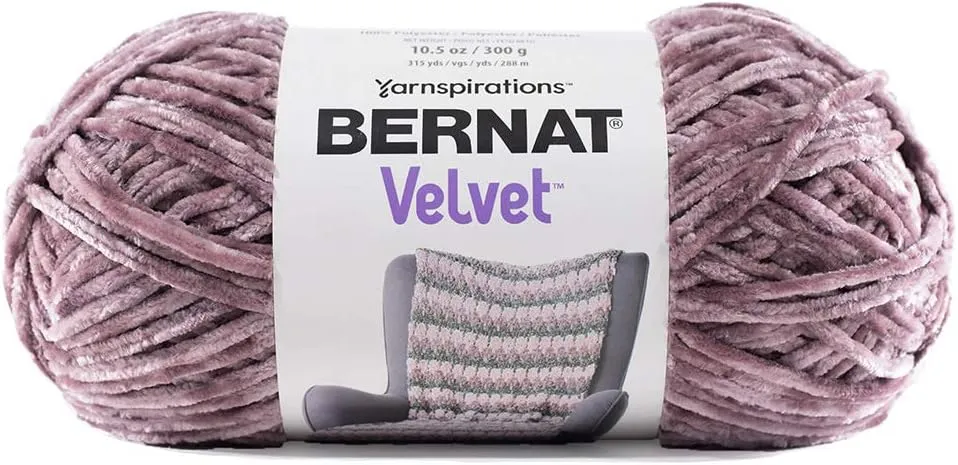 Craft County 315 Yards of Medium Velvet Yarn – 100% Machine Wash and Dryable Polyester (Shadow Purple)