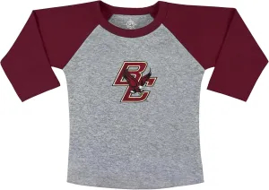 Creative Knitwear Boston College Eagles Newborn Baby Toddler 2-Tone Raglan Baseball Shirt,Maroon,4T