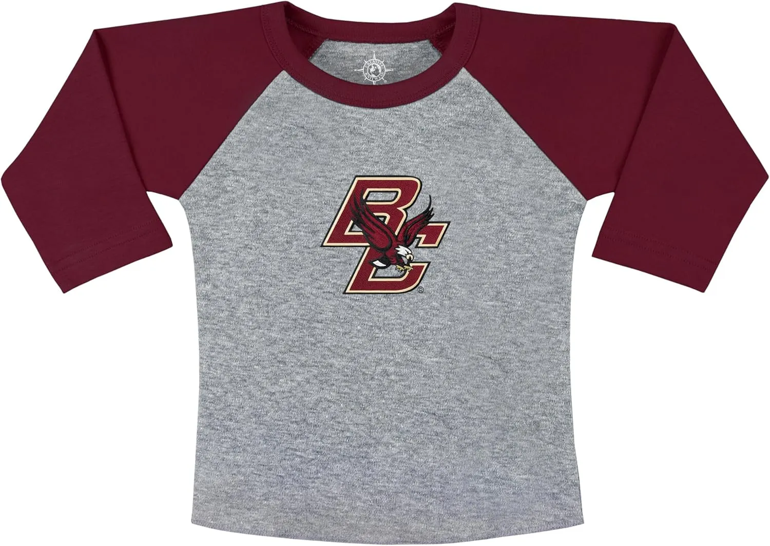Creative Knitwear Boston College Eagles Newborn Baby Toddler 2-Tone Raglan Baseball Shirt,Maroon,4T