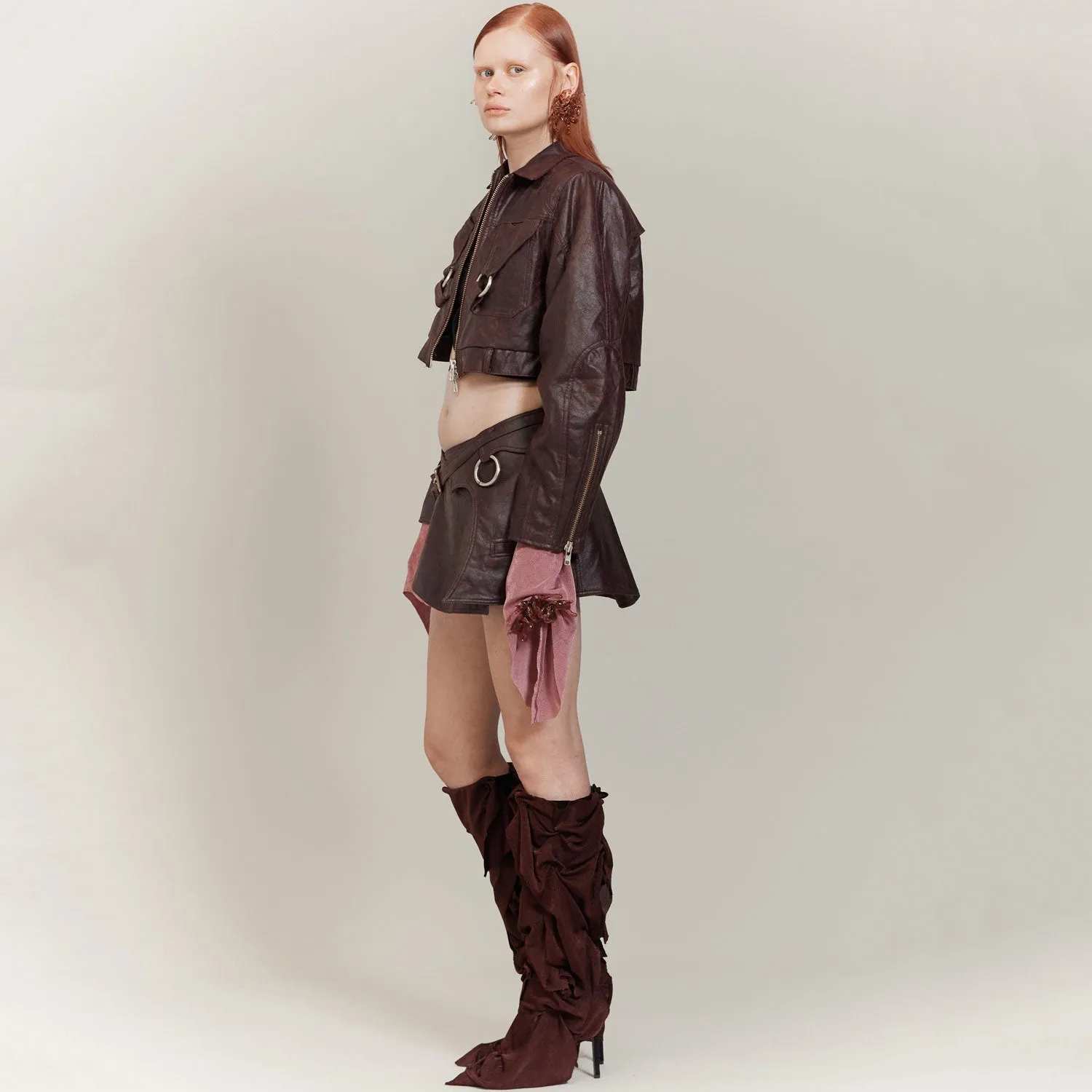 Crop Faux Leather Jacket
