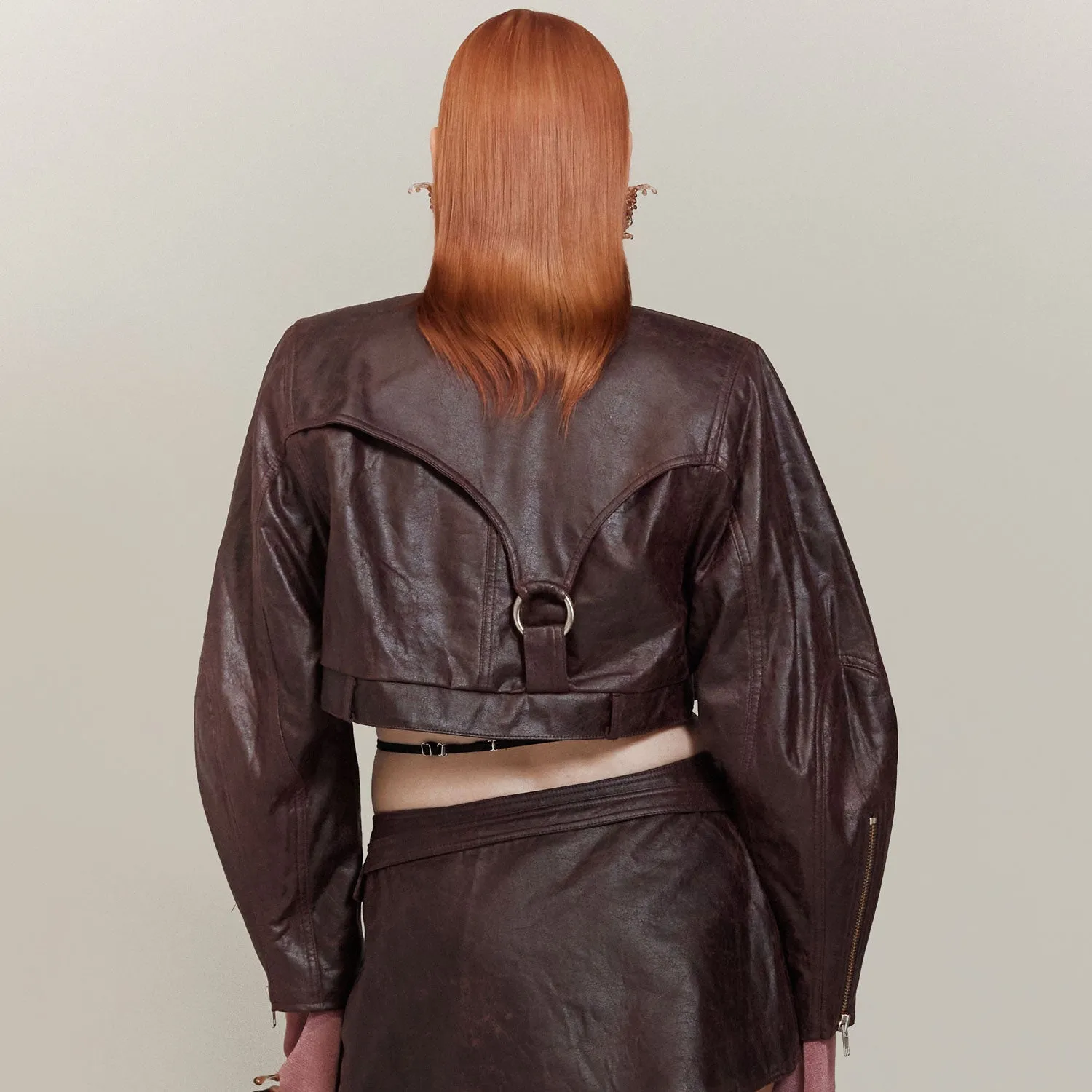 Crop Faux Leather Jacket