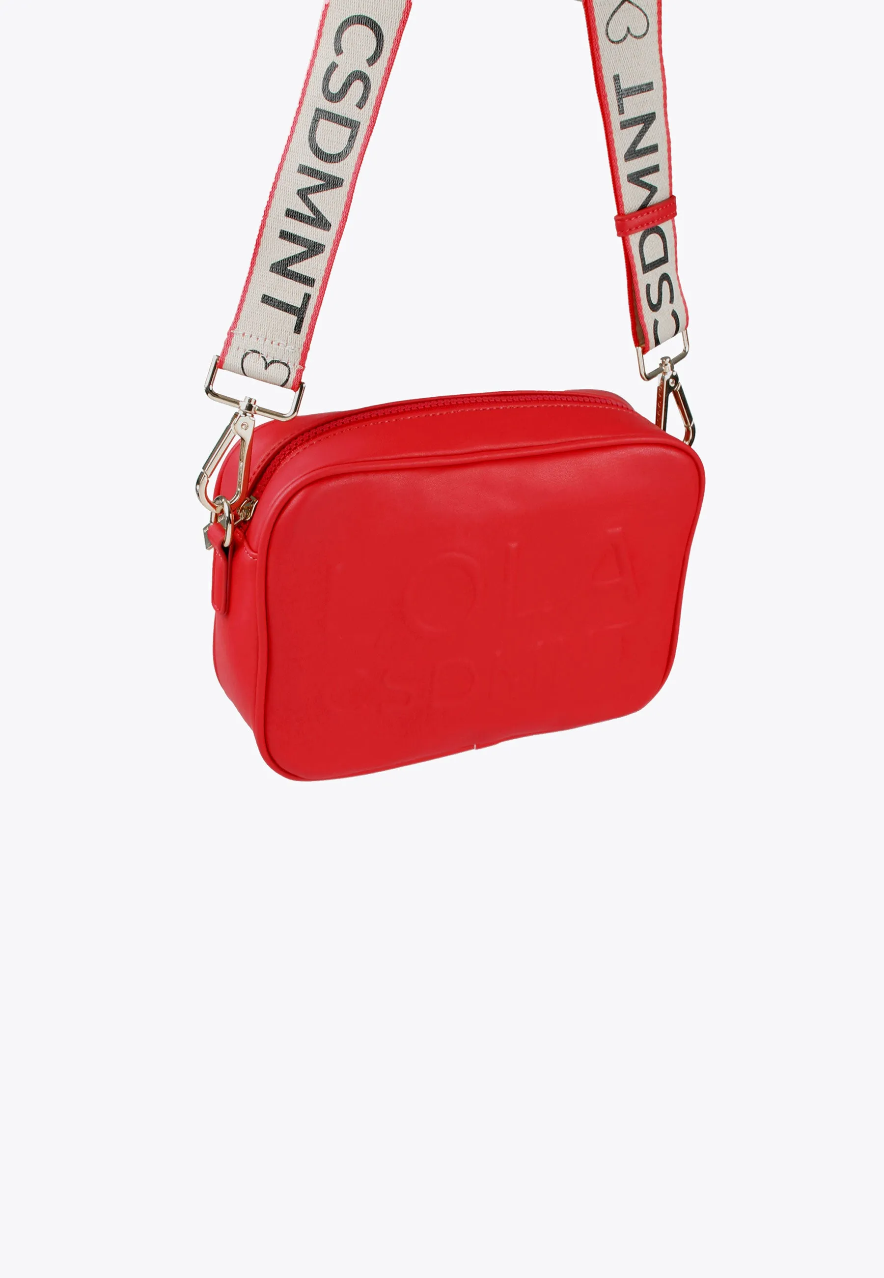Crossbody bag with a raised logo