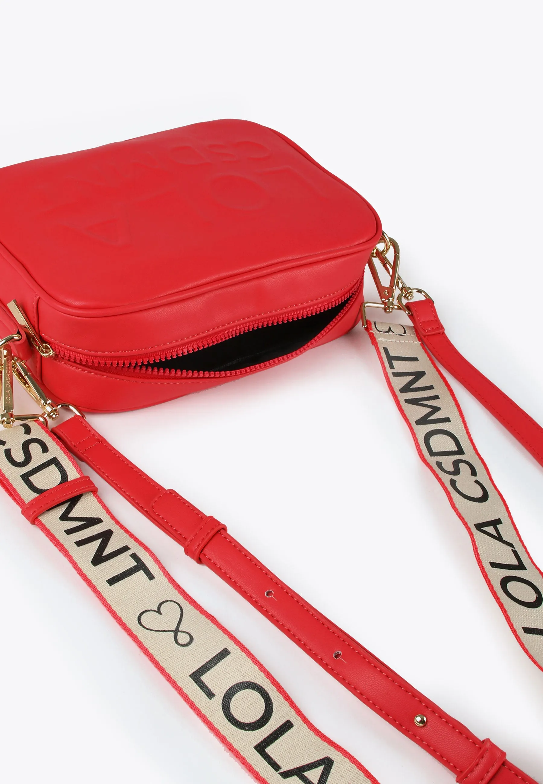 Crossbody bag with a raised logo