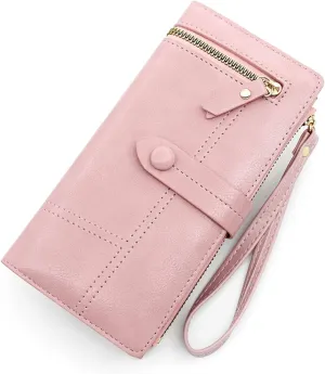 CSCDD Large Capacity Multi-card Coin Purse Buckle Zipper Long Purse for Women(black-JoJo's Bizarre Adventure1)