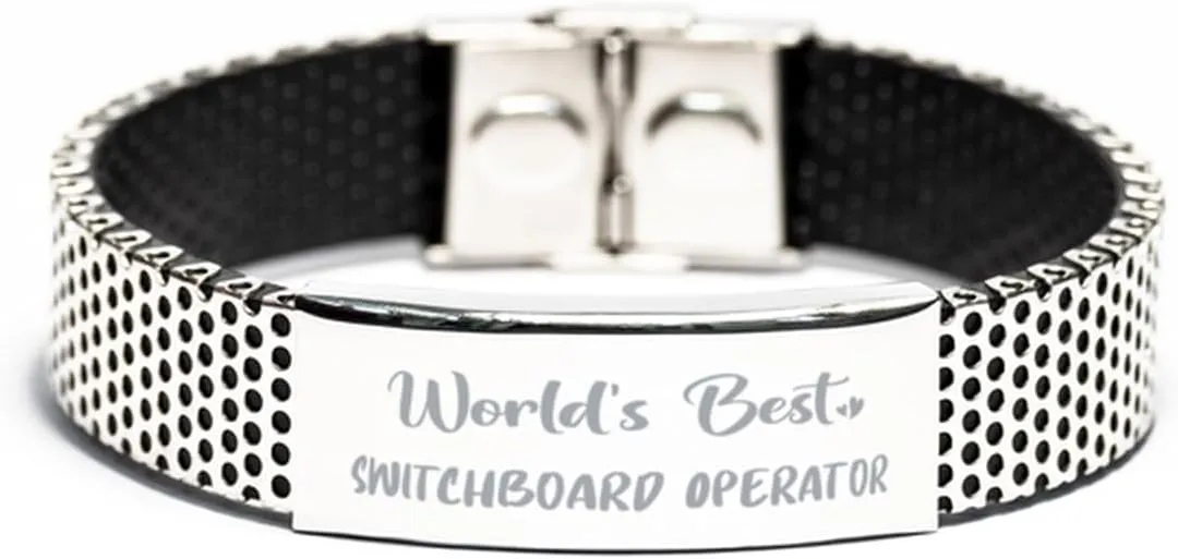 Cuban Chain Bracelet, World's Best Switchboard Operator, Bracelet for Switchboard Operator, Gift for Switchboard Operator