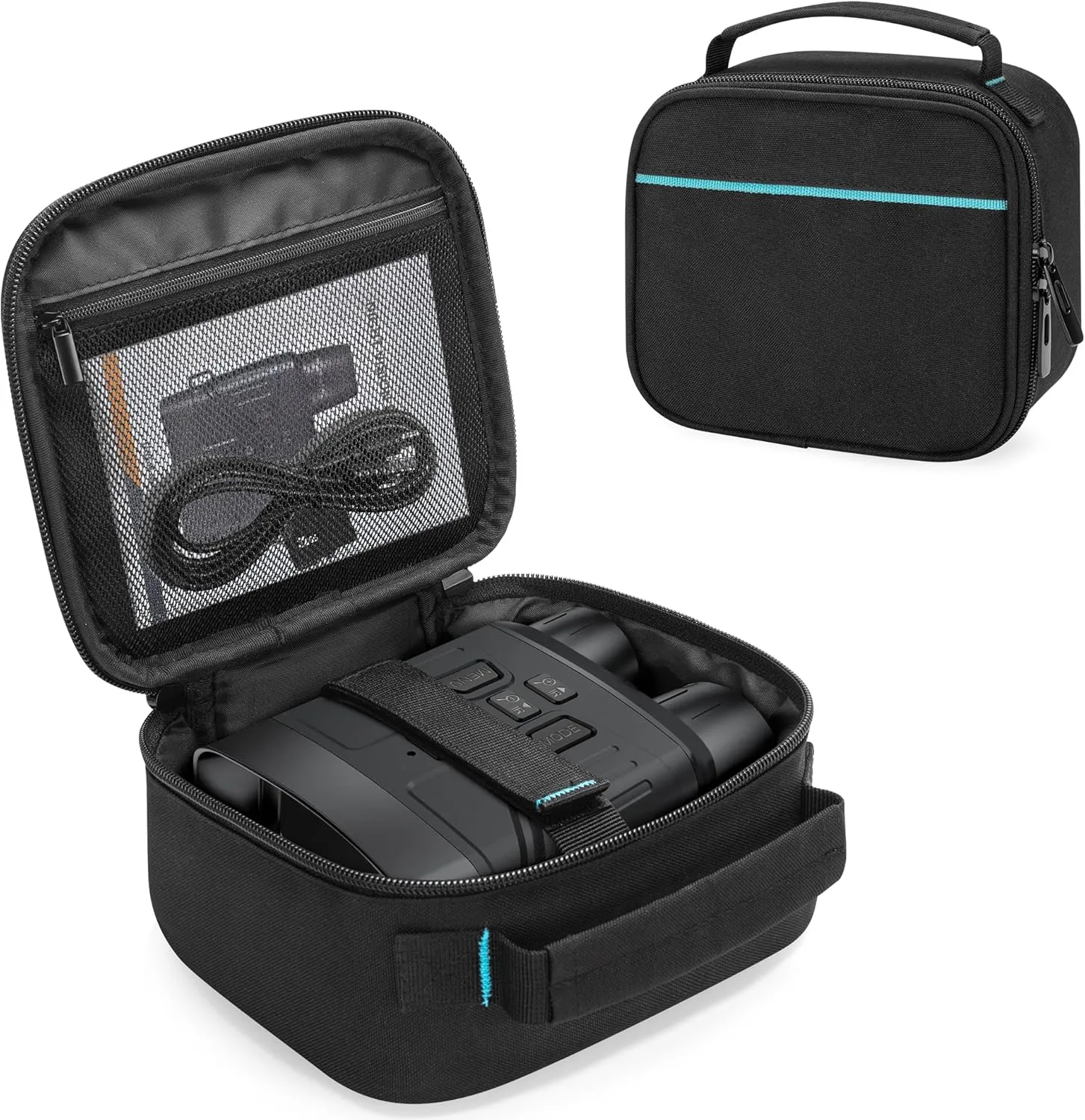 CURMIO Night Vision Goggles Carrying Case, Storage Bag for Tactical Night Vision Binoculars, SD Card and Data Cables, Black (Bag Only)