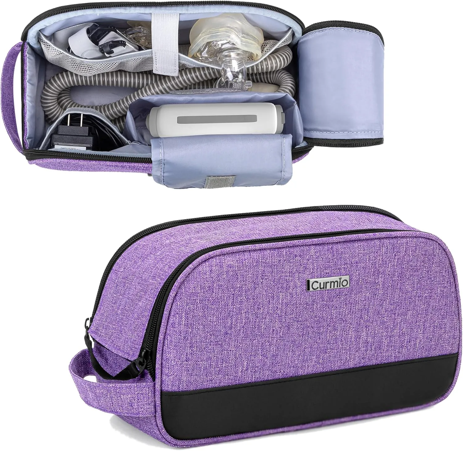 CURMIO Travel Carrying Bag Compatible for ResMed AirMini CPAP Machine and Accessories, Small Travel CPAP Equipment and Supplies Organizer Case, Bag Only
