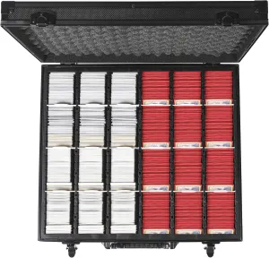D DACCKIT Trading Card Storage Box with Dividers，Baseball Card Storage Box Holds 6000  Trading Cards