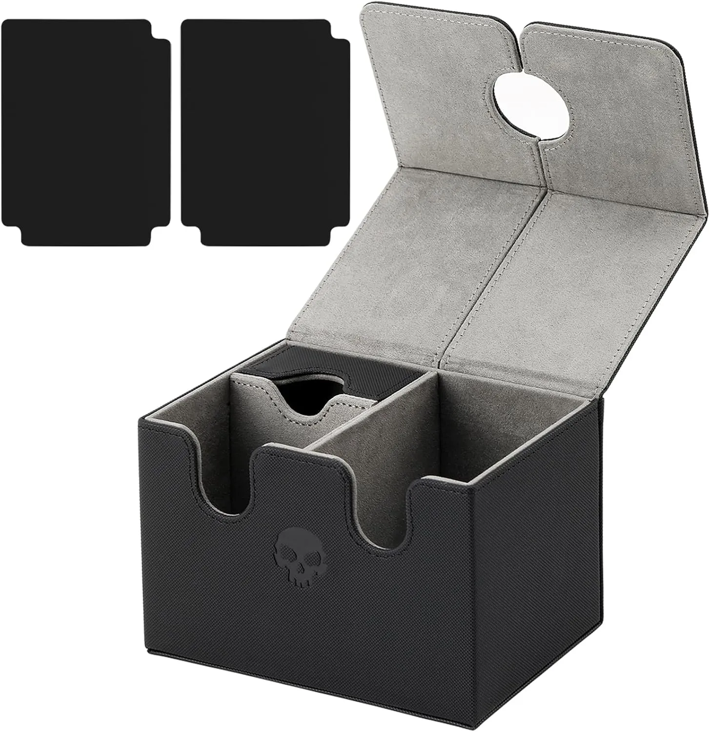 DaMohony Card Deck Box Holds 350  Single Sleeved Cards PU Leather Magnetic Deck Box with Dice Tray for TCG CCG Magic Game Cards