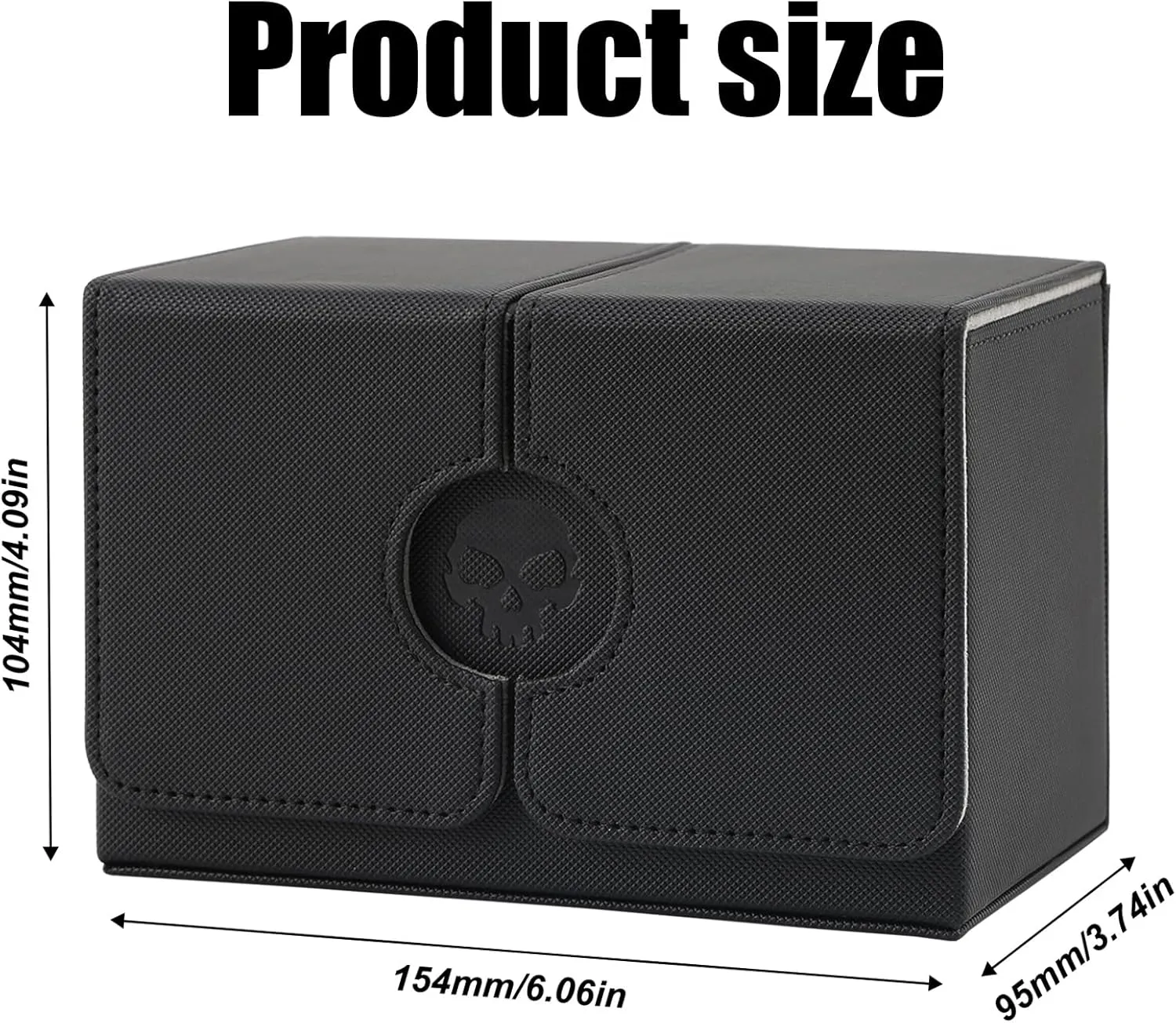 DaMohony Card Deck Box Holds 350  Single Sleeved Cards PU Leather Magnetic Deck Box with Dice Tray for TCG CCG Magic Game Cards