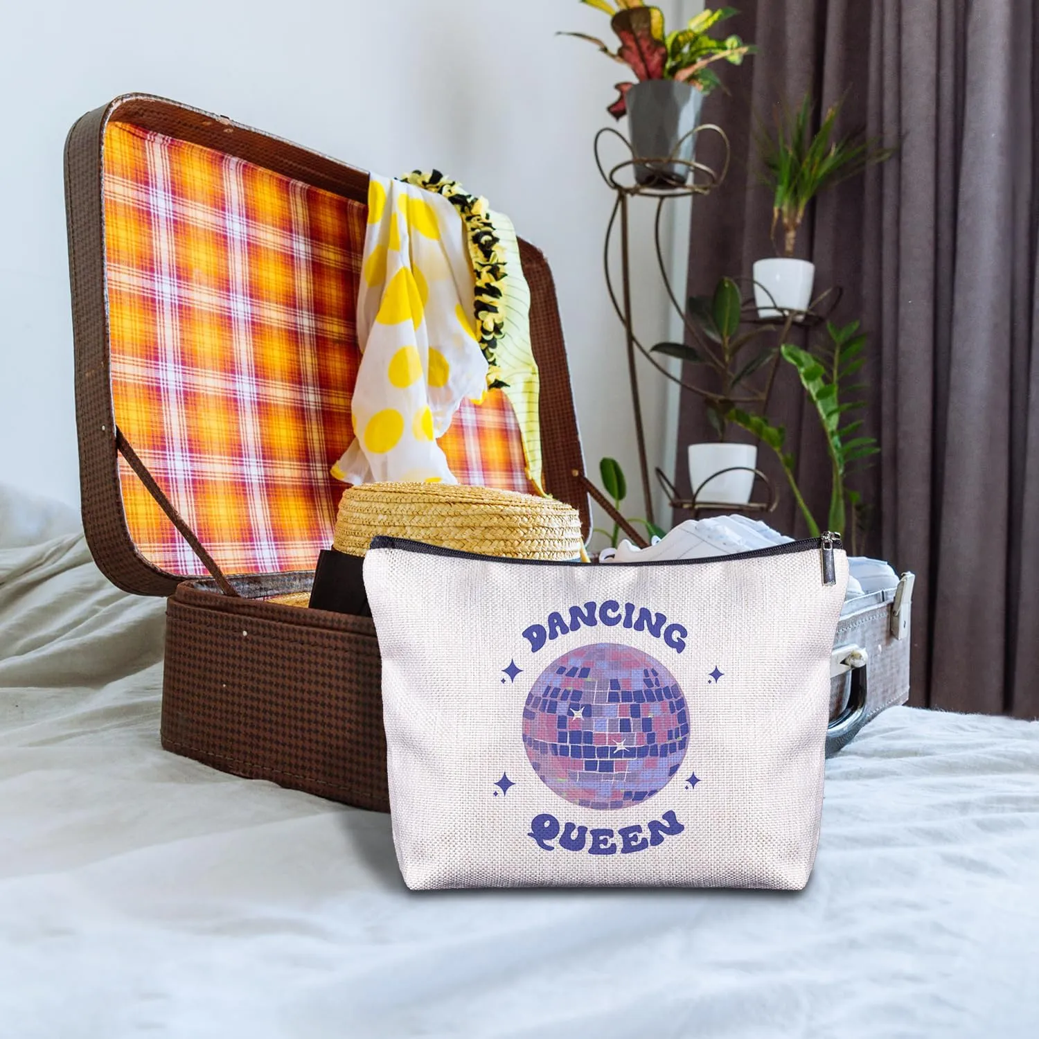 Dancing Queen Makeup Bag for Women - Dance Recital Gifts for Girls, Retro Disco Ball Gifts Cosmetic Bag, Trendy Dance Team Dancer Dance Teacher Appreciation Gifts