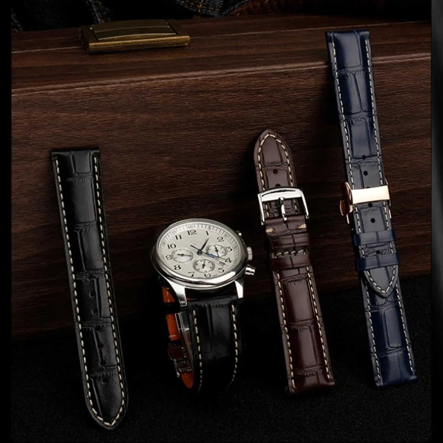 DASEB For Masters Collection L3 L4 L2.628/L2.673 Watch Strap Cowhide Leather Butterfly Buckle watchband 19 20 21mm Wrist band