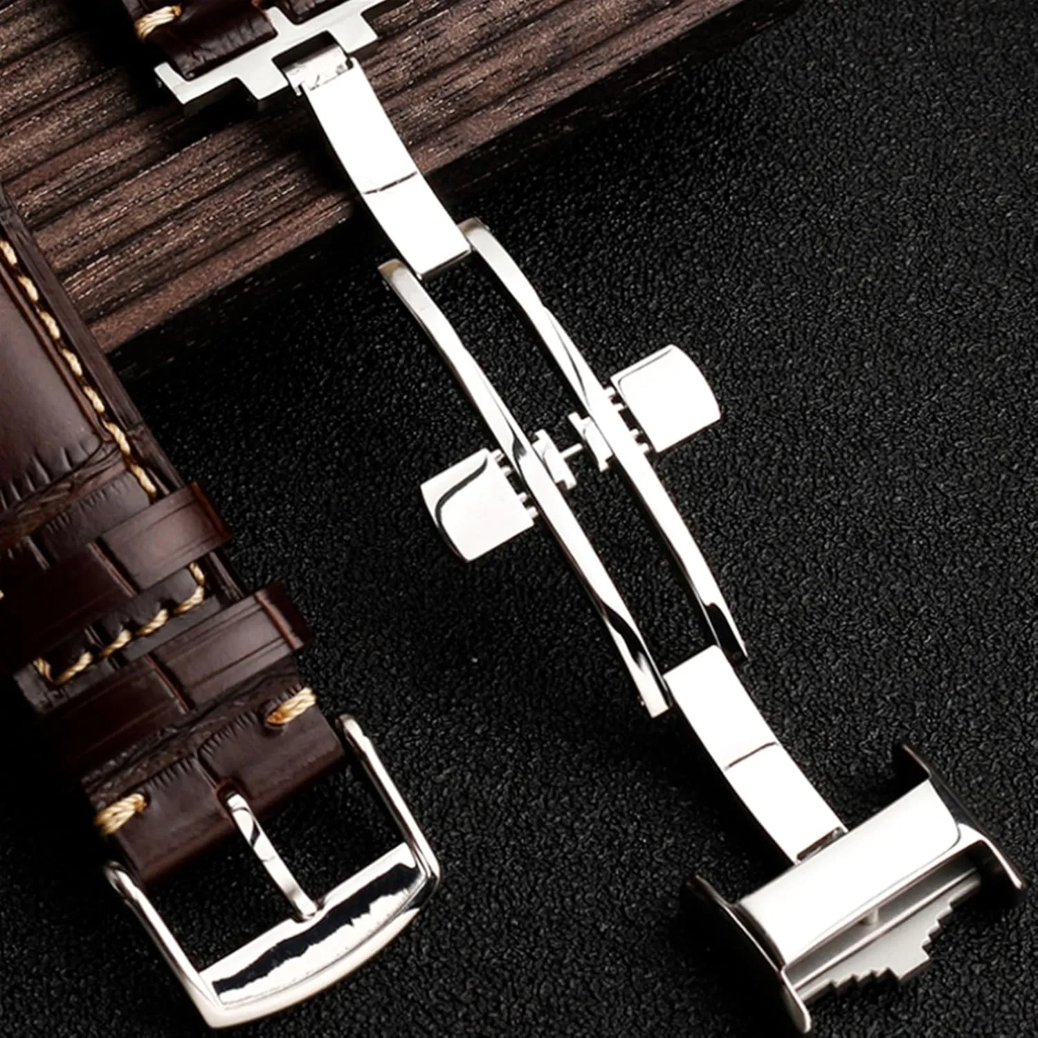 DASEB For Masters Collection L3 L4 L2.628/L2.673 Watch Strap Cowhide Leather Butterfly Buckle watchband 19 20 21mm Wrist band