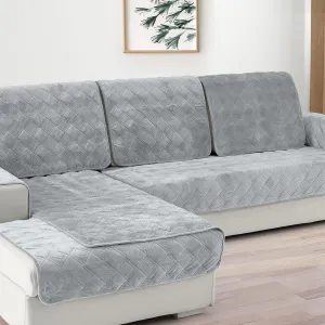 Deep Dream Couch Cover, Couch Arm Cover & Backrest Cover, Sectional Couch Covers, Anti-Slip Armrest Covers for Dogs Cats Recliner Loveseat Sofa L Shaped, 36 x 36 Inch -Light Gray(Only 1 Piece)
