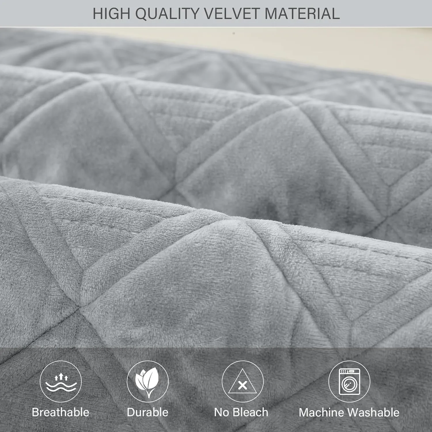 Deep Dream Couch Cover, Couch Arm Cover & Backrest Cover, Sectional Couch Covers, Anti-Slip Armrest Covers for Dogs Cats Recliner Loveseat Sofa L Shaped, 36 x 36 Inch -Light Gray(Only 1 Piece)