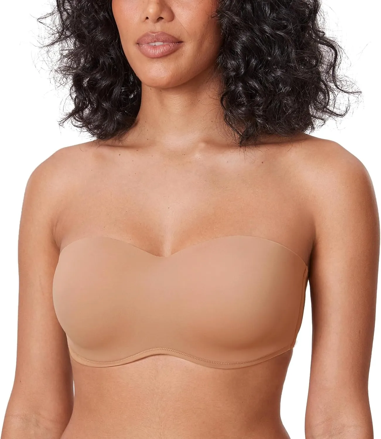 DELIMIRA Women's Strapless Bra Minimizer Seamless Underwire Unlined Bandeau for Big Bust