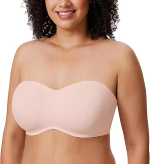 DELIMIRA Women's Strapless Bra Minimizer Seamless Underwire Unlined Bandeau for Big Bust