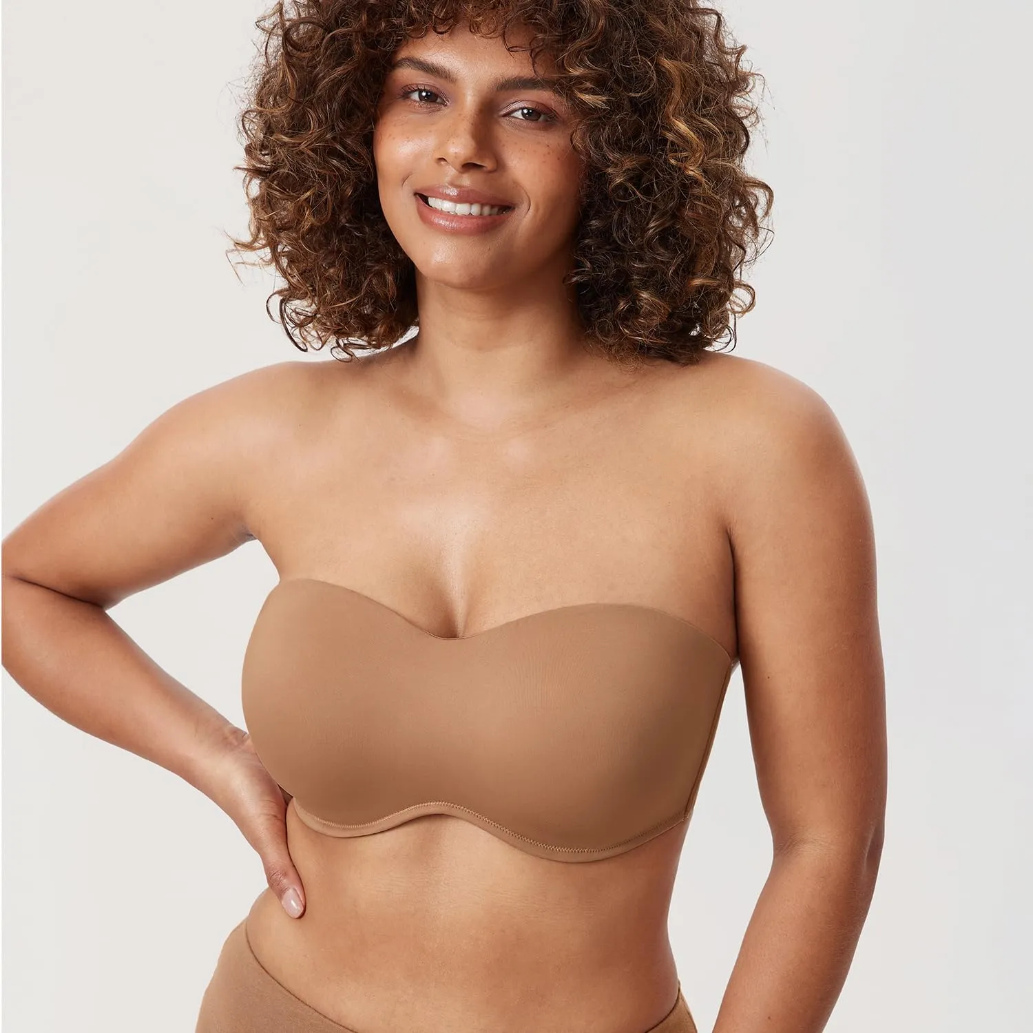 DELIMIRA Women's Strapless Bra Minimizer Seamless Underwire Unlined Bandeau for Big Bust