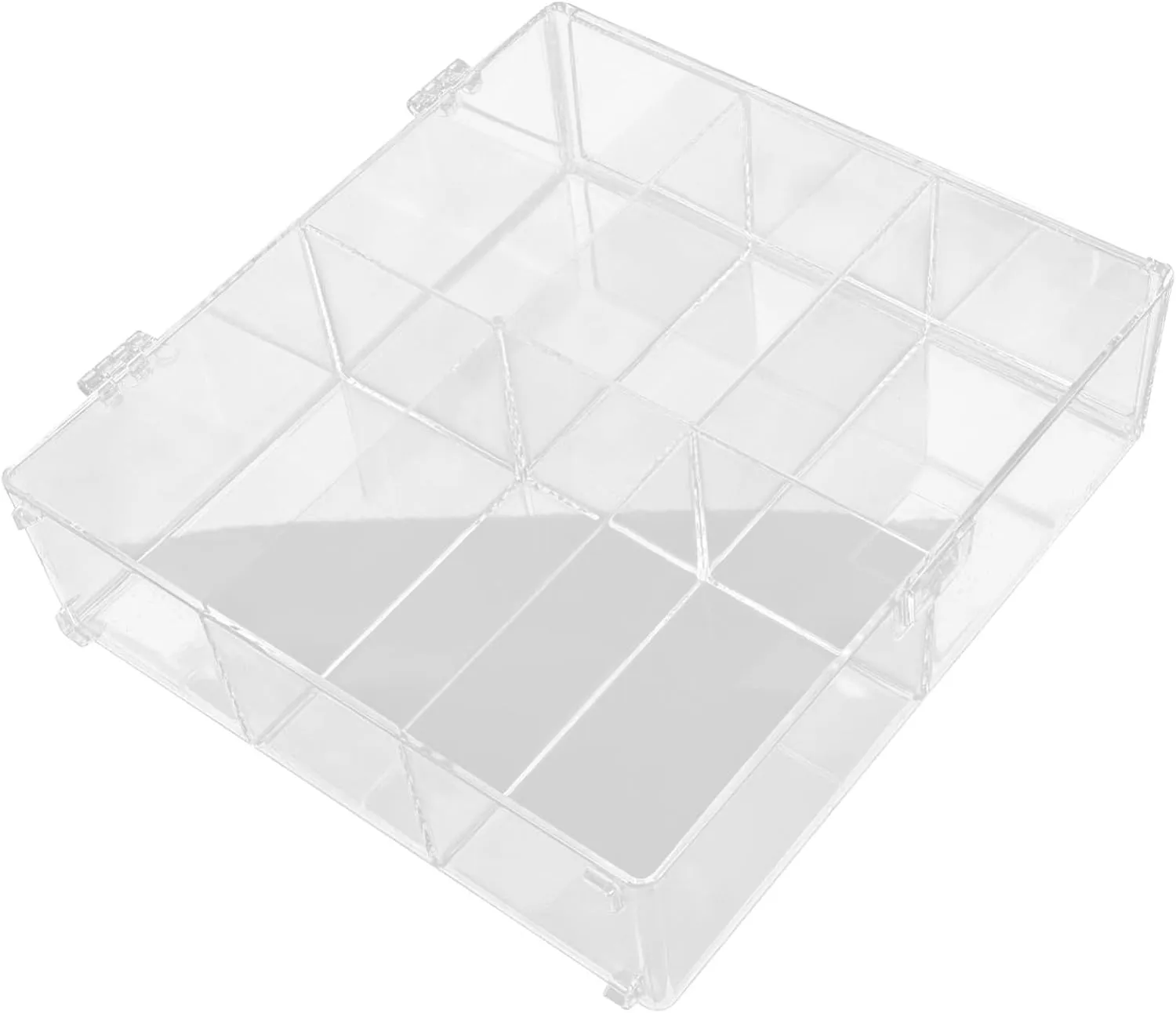 Desktop Makeup Cotton Organizer with Multi Compartments Acrylic Powder Puff Box for Cotton Pads Swabs Beauty Accessories Storage Dustproof Design for Home Vanity Use