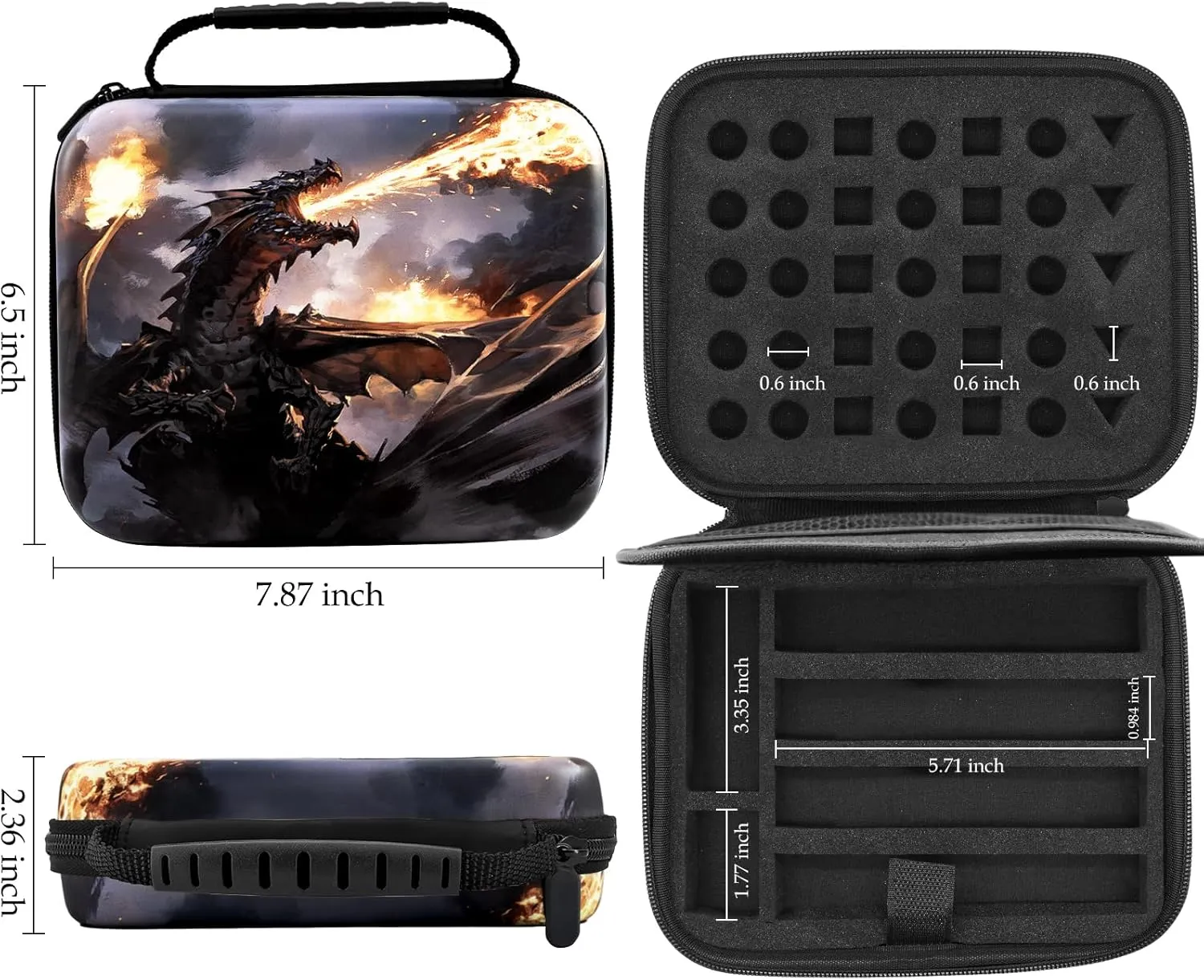 Dice Storage Case Dice Bag Dice throne dnd dice tray dice holder dnd dice storage dice case Multifunctional storage Organizer Role Playing Game for Rpg Table Game (C)