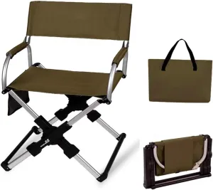 Directors Chairs Foldable with Carry Bag, Compact, Lightweight Collapsible Arm Chair for Outdoor Camping, Sports, Tailgates, Beach, and Fishing(Yellow)