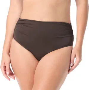 Diva High Waist Classic Bikini for Women — Full Coverage Figure Flattering Swim Bottom, Mesh Ruching for Natural Smoothing