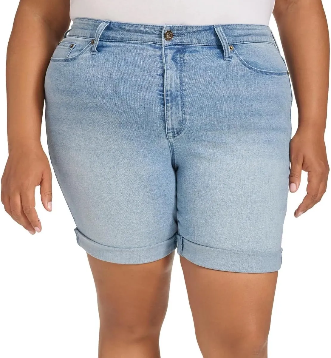 DKNY Jeans Womens Lightweight Denim Bermuda Short