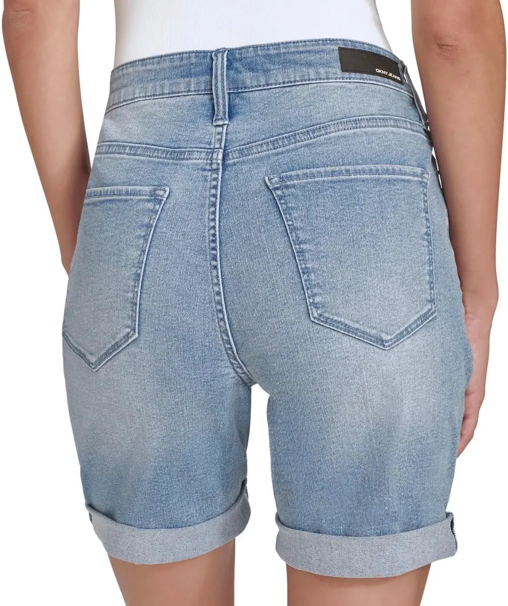 DKNY Jeans Womens Lightweight Denim Bermuda Short