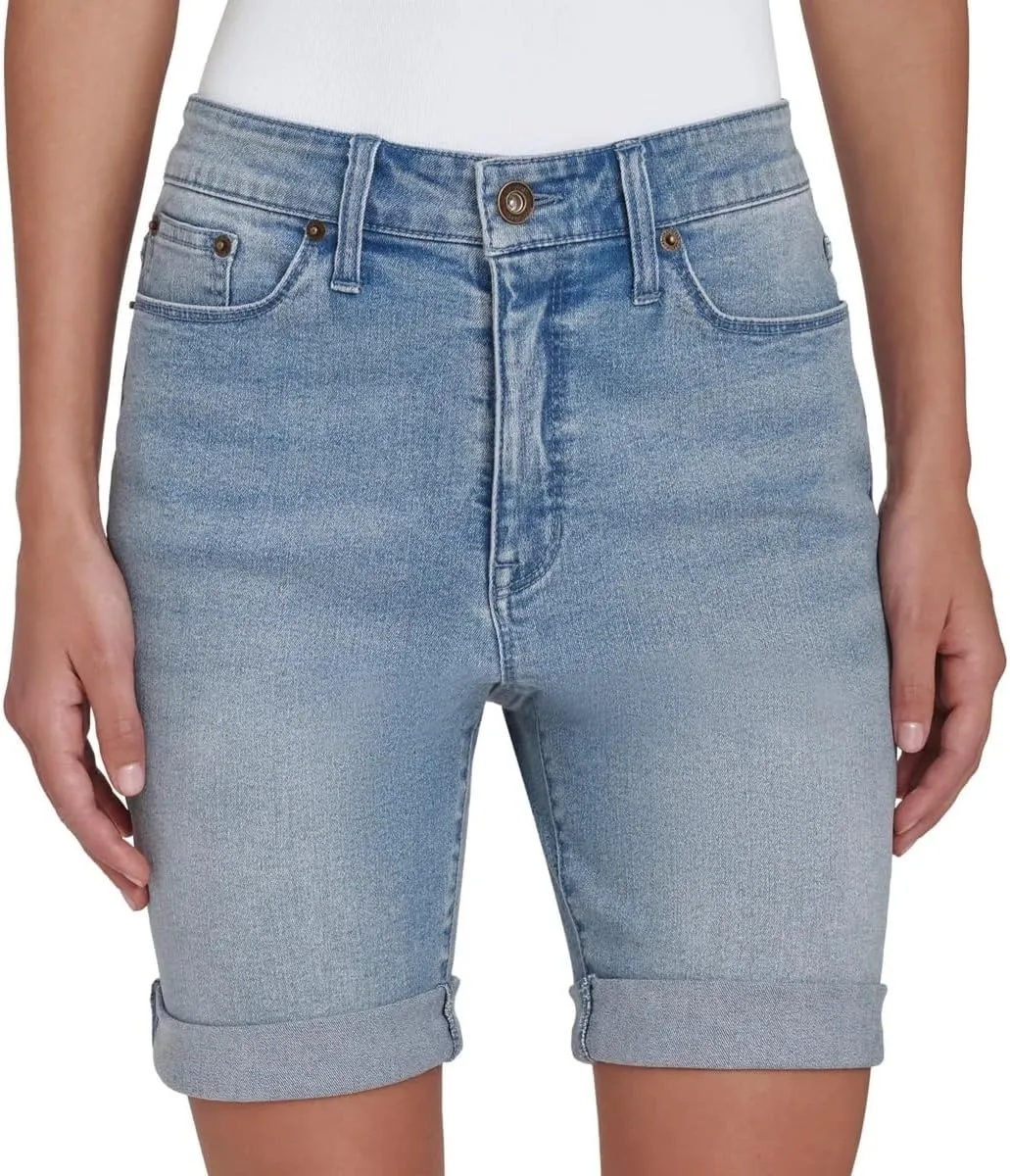 DKNY Jeans Womens Lightweight Denim Bermuda Short