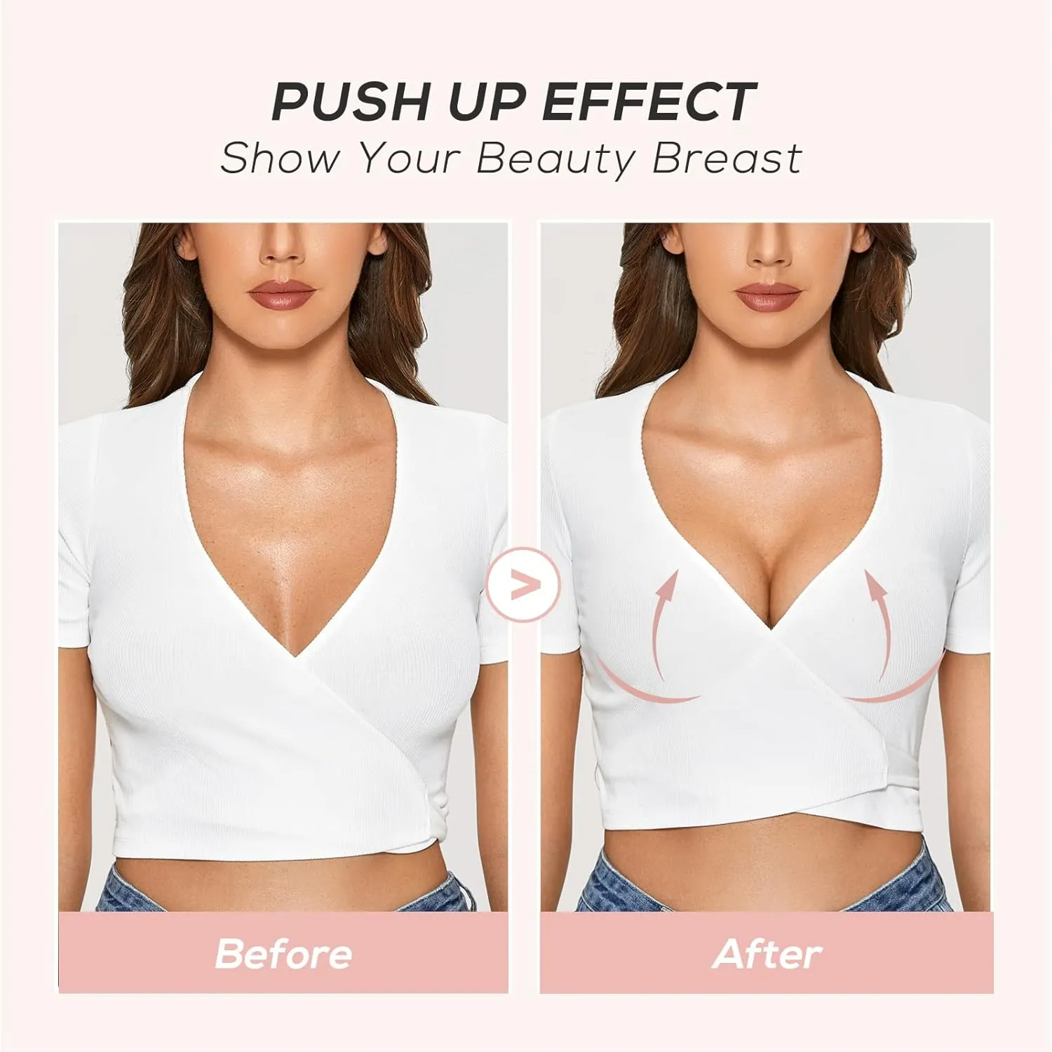 DOBREVA Women's Push Up T-Shirt Bra Underwire Padded Bras Plunge Full Coverage