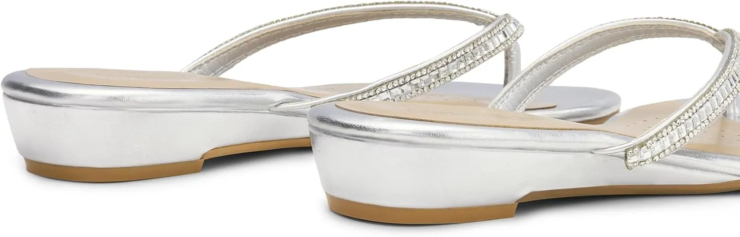 DREAM PAIRS Women's Fashion Rhinestones Design Slides Sandals