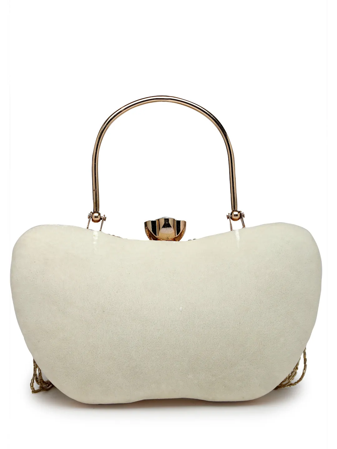 Droop Floral Embellished Velvet Clutch