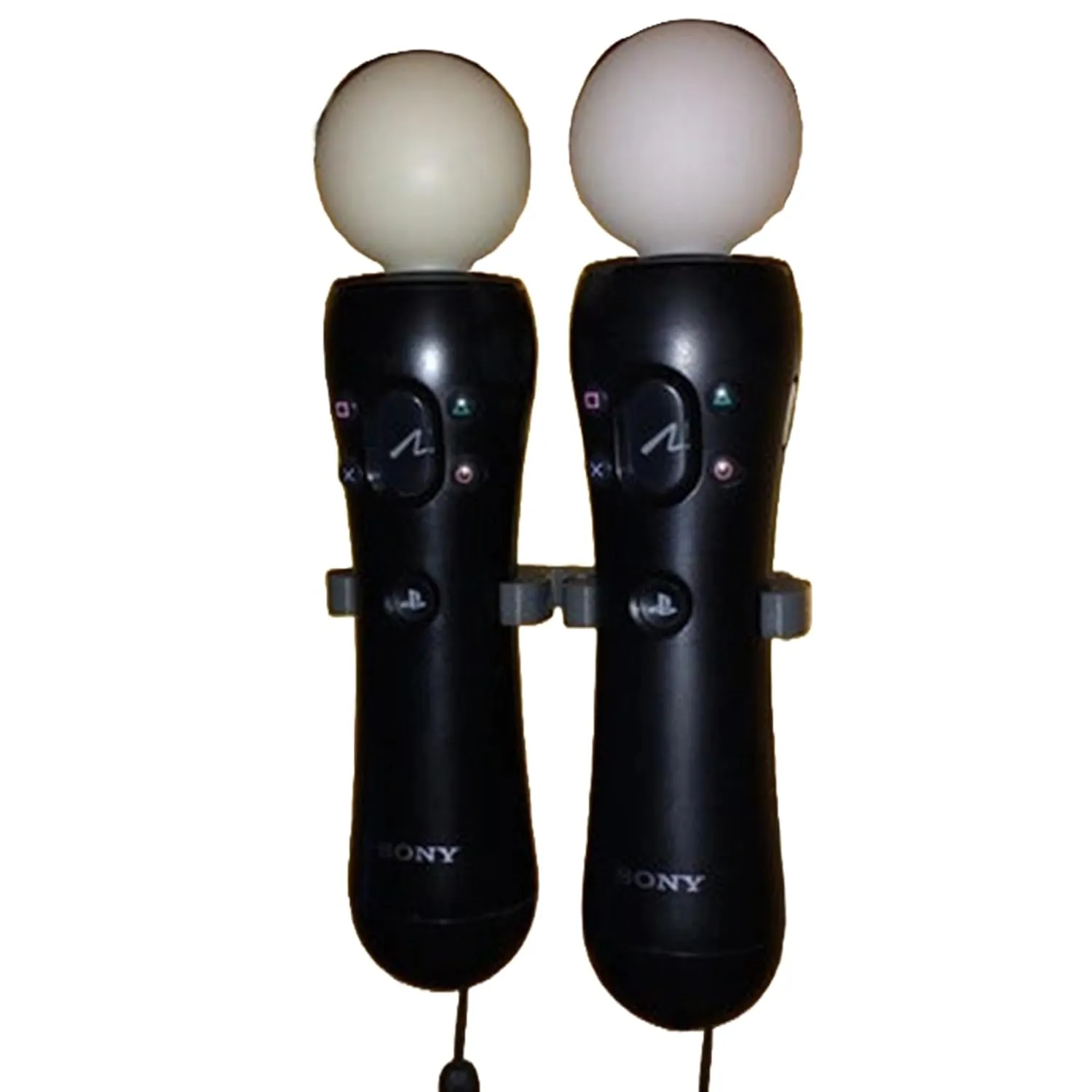 Dual Move Controllers Wall Hanger Stand for Sony PlayStation VR/PSVR1/Sony PlayStation 4/PS4, Twin Gamepad Holder Mount Console Display Organizer (White)
