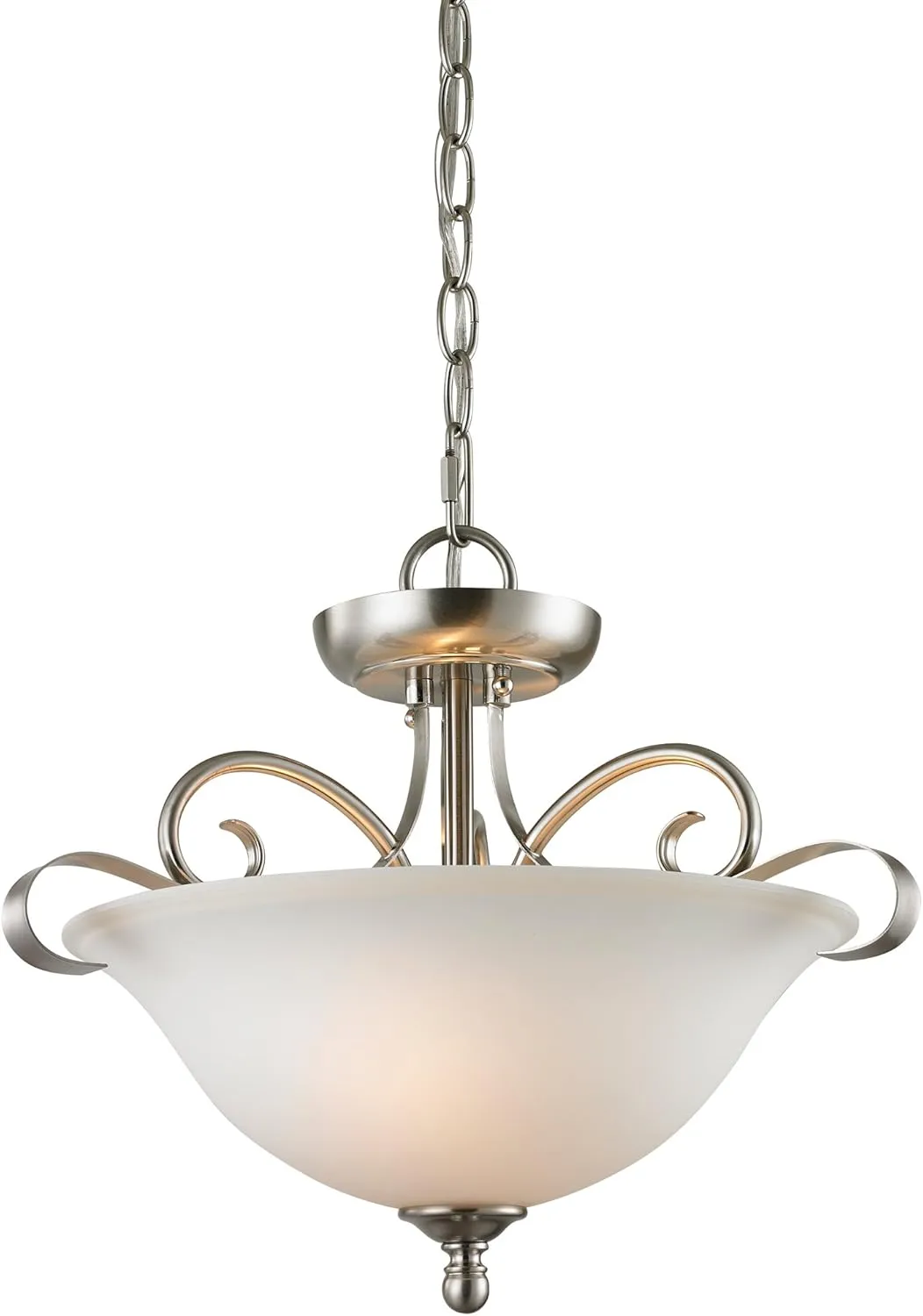 Elk Lighting 1002CS/20 Thomas Lighting Semi Flush Mount, Brushed Nickel