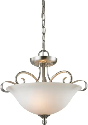 Elk Lighting 1002CS/20 Thomas Lighting Semi Flush Mount, Brushed Nickel