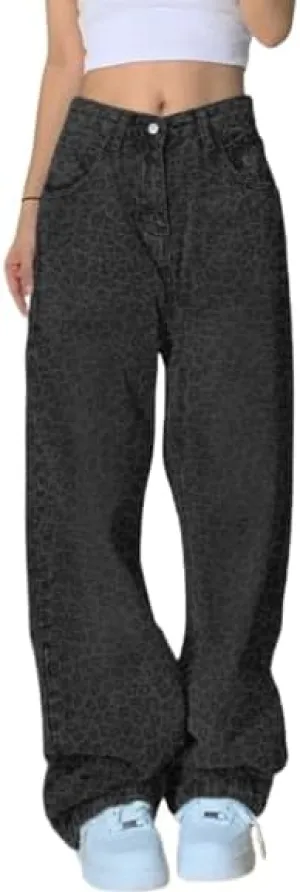 EMMIOL Denim Jeans for Women Wide Leg Jeans Low Waist Baggy Jeans for Women Loose Boyfriends Jeans Denim Pants Y2K 90S