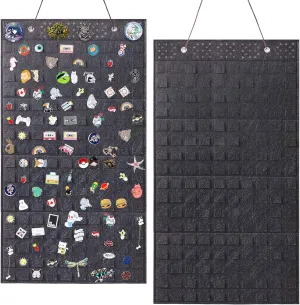 Enamel Pin Display Case - Holds Up to 170 Pins, Brooch Collection Storage Holder, Dark Grey