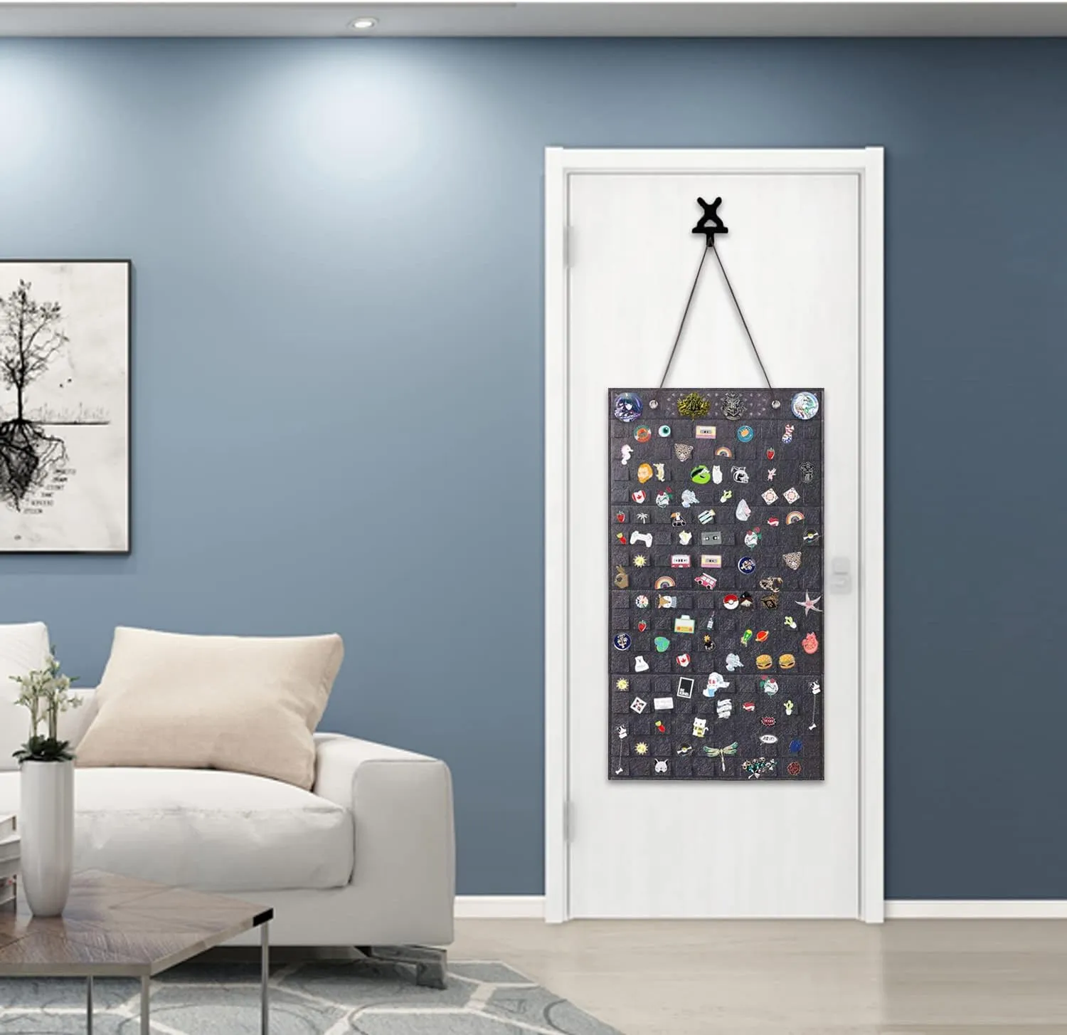Enamel Pin Display Case - Holds Up to 170 Pins, Brooch Collection Storage Holder, Dark Grey