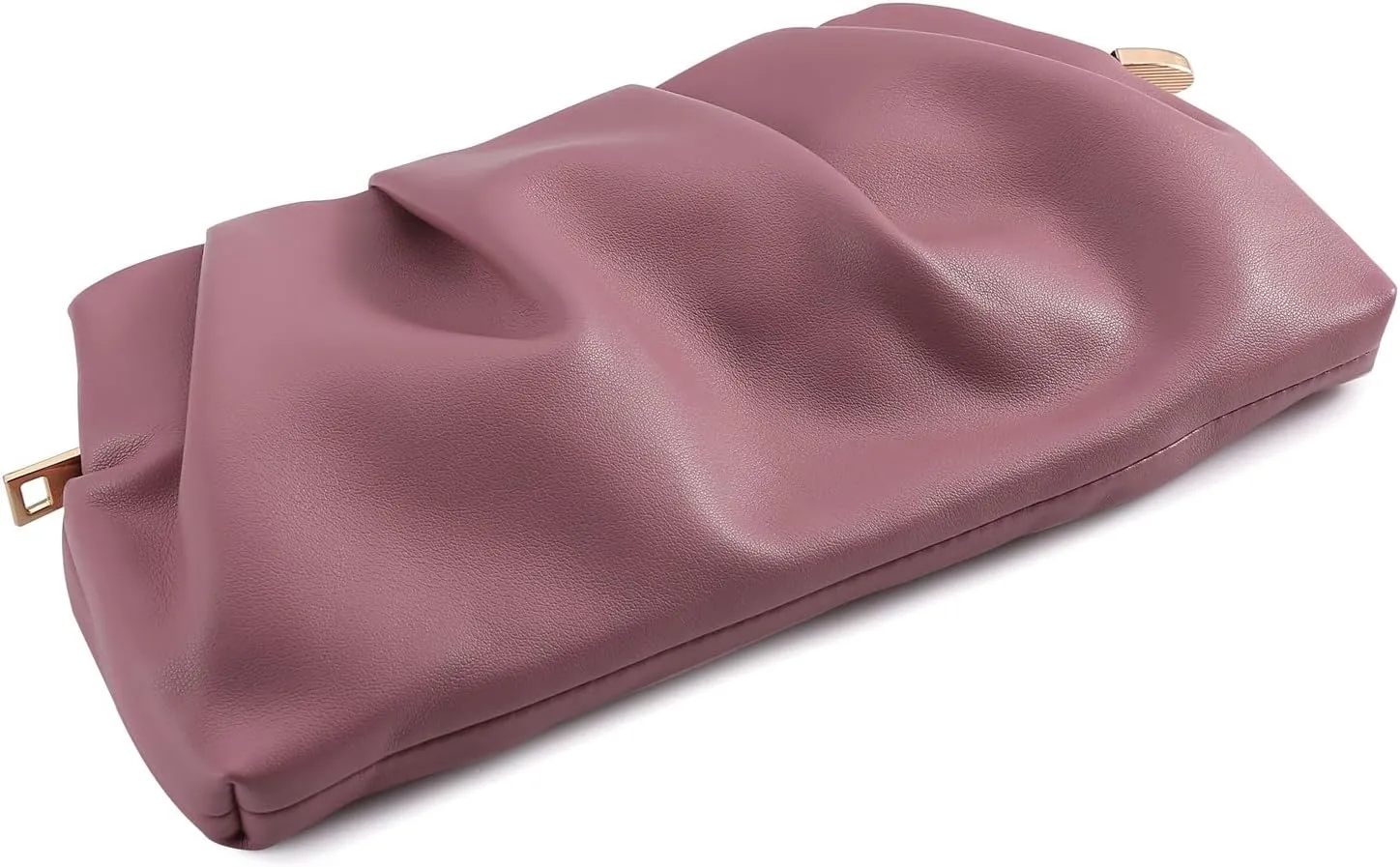 Evening Bag for Women Ruched Clutch Purse Detachable Metal Chain Crossbody Bag
