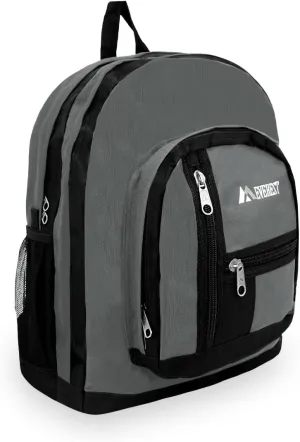 Everest 5045 Double Main Compartment Backpack, Dark Gray, One Size