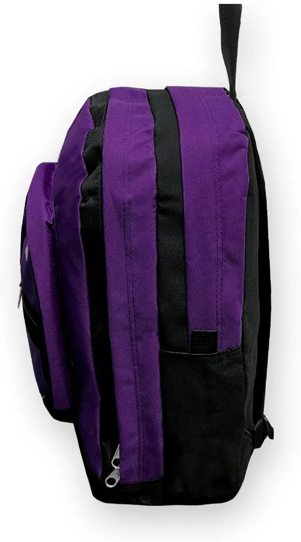 Everest Double Main Compartment Backpack, Dark Purple, One Size