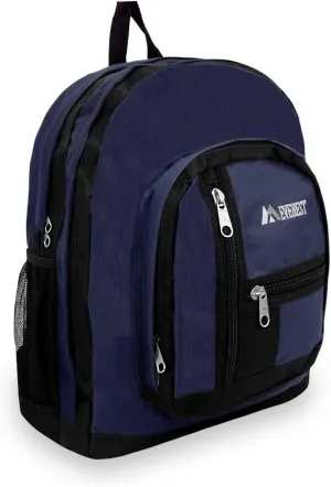 Everest Double Main Compartment Backpack, Navy, One Size