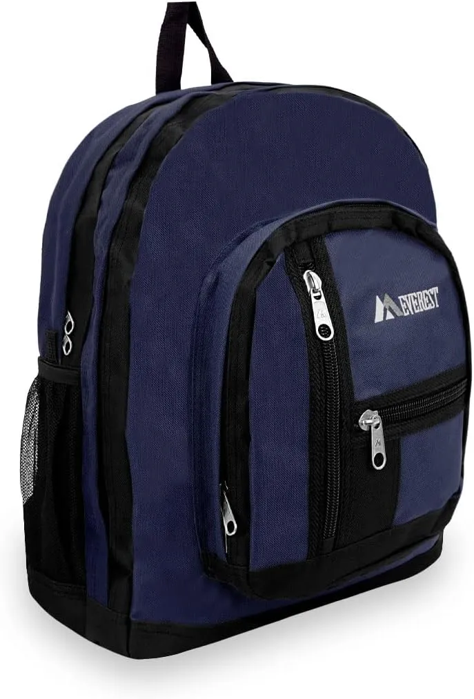 Everest Double Main Compartment Backpack, Navy, One Size