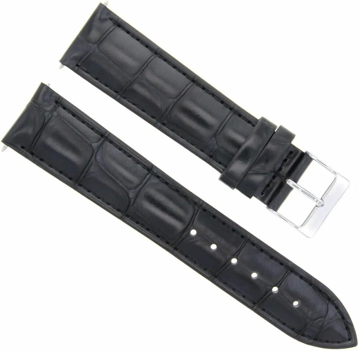 Ewatchparts 18mm Italian Leather Watch Band Strap Compatible With Oris Watch 18/16mm Black