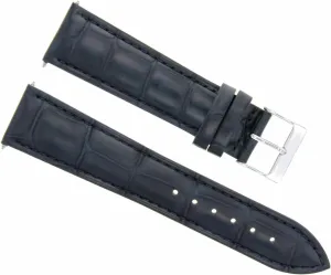 Ewatchparts 18mm Leather Watch Band Strap Compatible With Jaeger Lecoultre Watch Dark Blue