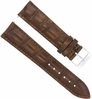 Ewatchparts 22mm Genuine Leather Watch Band Strap Compatible With Bulova Accutron Watch Light Brown