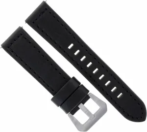 Ewatchparts 22MM LEATHER WATCH BAND STRAP COMPATIBLE WITH BREITLING WATCH NAVITIMER COLT BLACK LONG