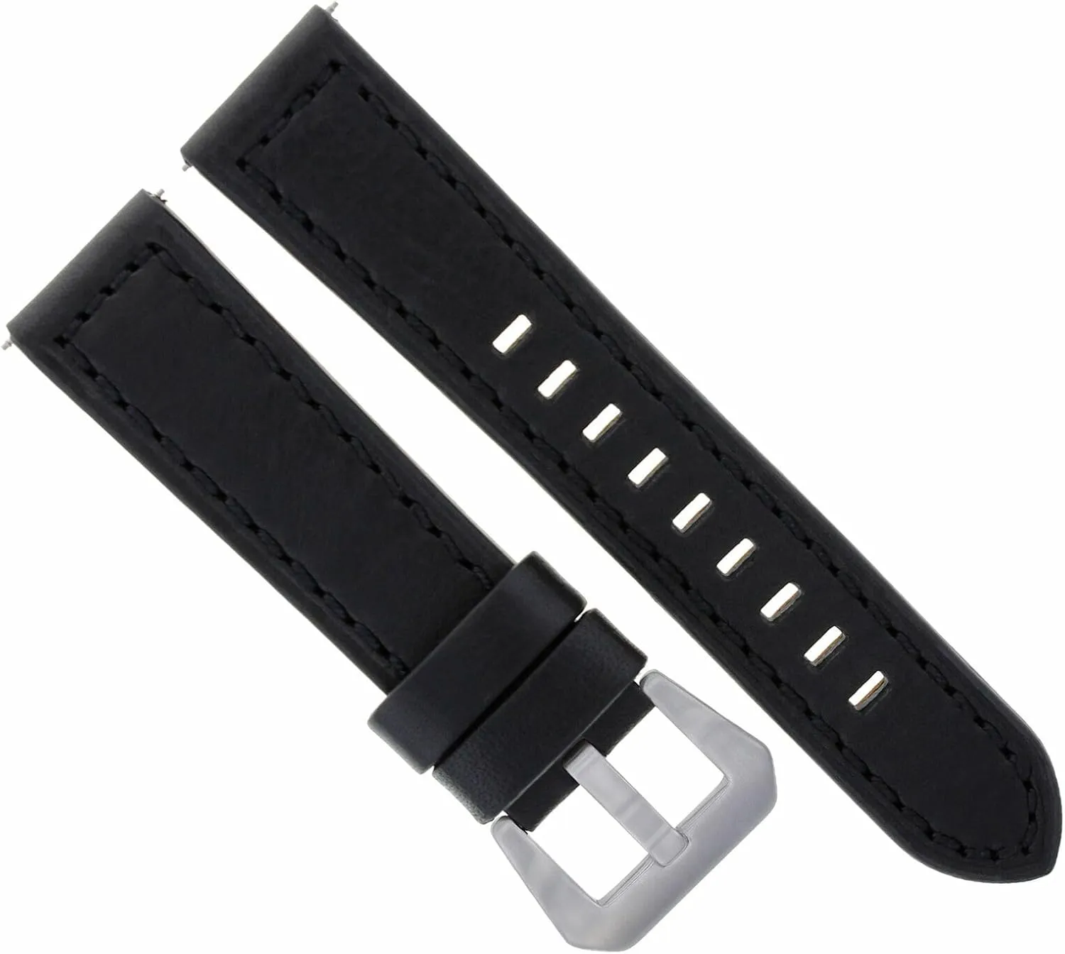 Ewatchparts 22MM LEATHER WATCH BAND STRAP COMPATIBLE WITH BREITLING WATCH NAVITIMER COLT BLACK LONG