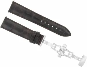 Ewatchparts 24mm Leather Watch Band Strap Compatible With Oris Watch Deployment Clasp Dark Brown